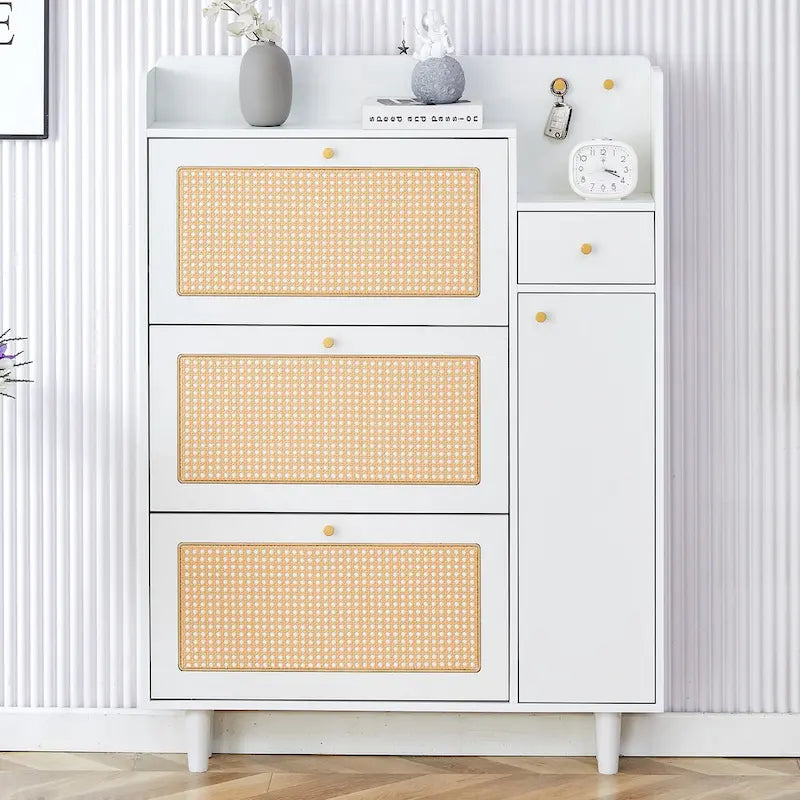 Modern minimalist Storage Cabinet, Japanese rattan shoe Cabinet