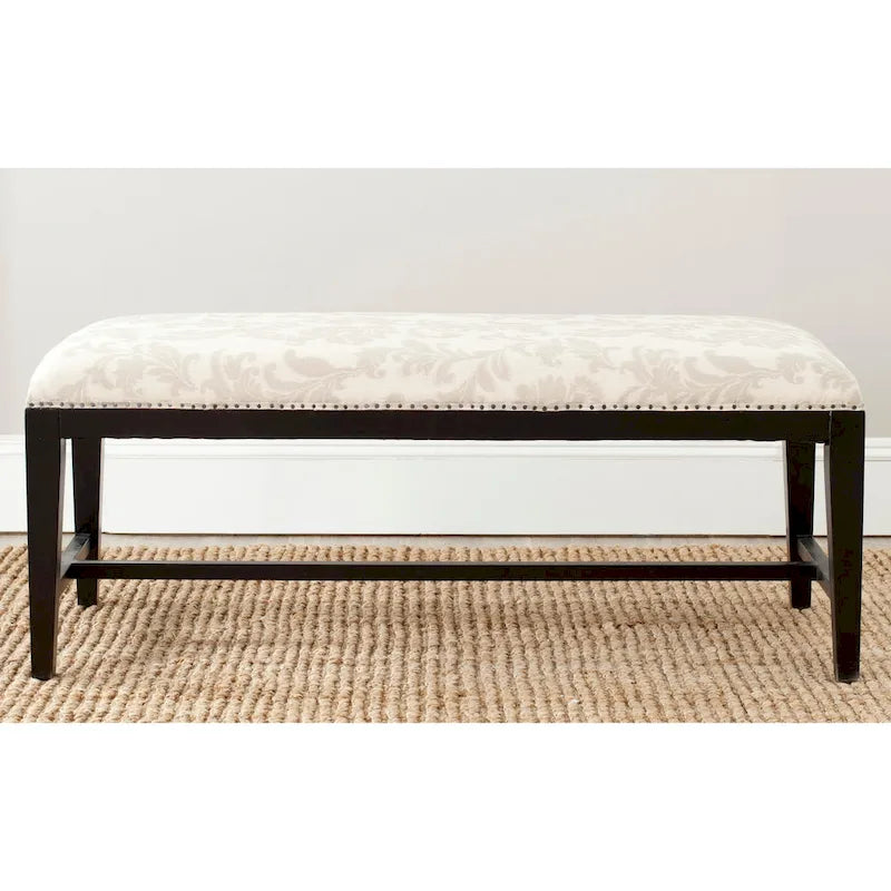 SAFAVIEH Tenisha Floral Beige Bench - 46 W x 19 D x 20 H - 46Wx19Dx20H