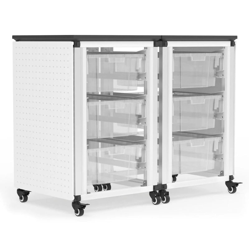 Modular Classroom Storage Cabinet - 2 side-by-side modules with 6 large bins - N/A