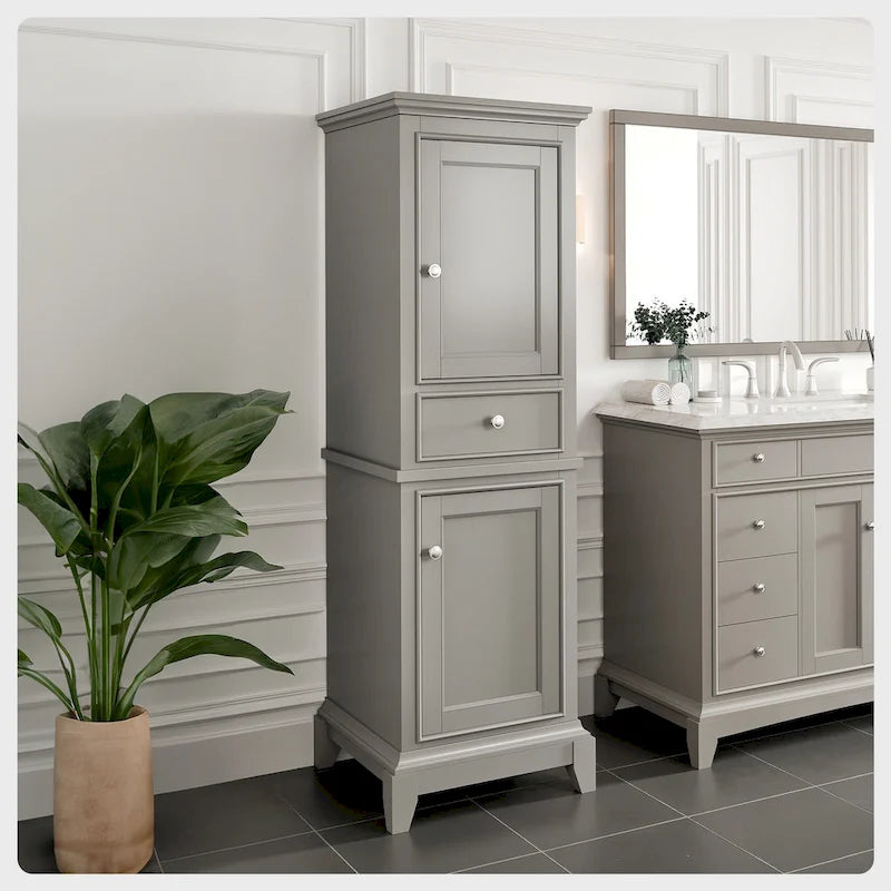 Eviva Elite Stamford 24 Gray Freestanding Linen Cabinet