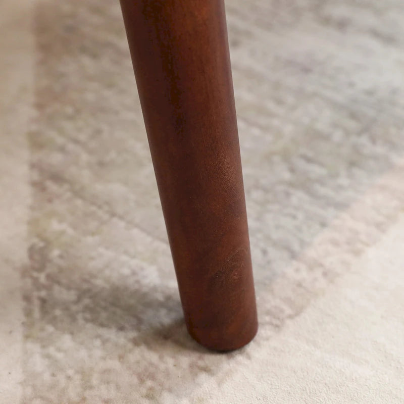 Linen Tufted Storage Bench with Safety Hinge and Wood Legs