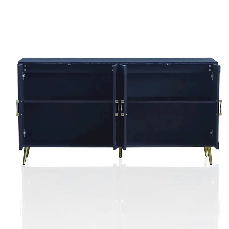Modern Lacquered 4 Door Wooden Cabinet Sideboard Buffet Server Cabinet for Living Room, Entryway, Hallway, Office