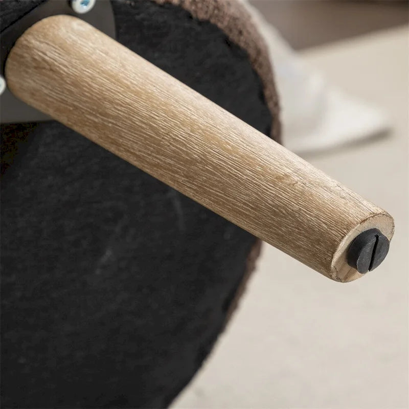 Boucle Fabric Storage Bench Bedroom Bench w/Wood Legs For Living Room