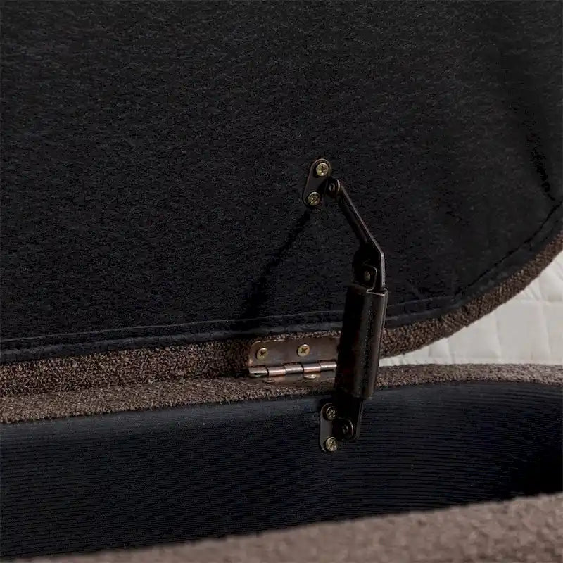 Boucle Fabric Storage Bench Bedroom Bench w/Wood Legs For Living Room