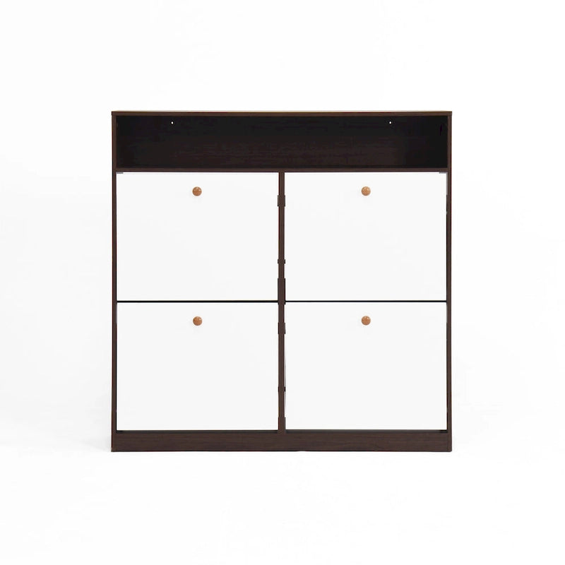 Shoe Storage Cabinet with 4 Flip Drawers, Shoe Rack Organizer with Handle Freestanding Shoe Cabinet with Anti-tip Fitting