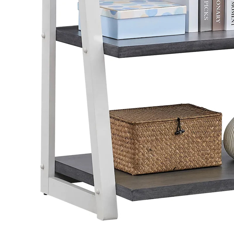 5-Tier Multifunctional Ladder Shelf with Wooden Frame, Can Be Used as Storage Rack, Suitable for Living Room Study and Office