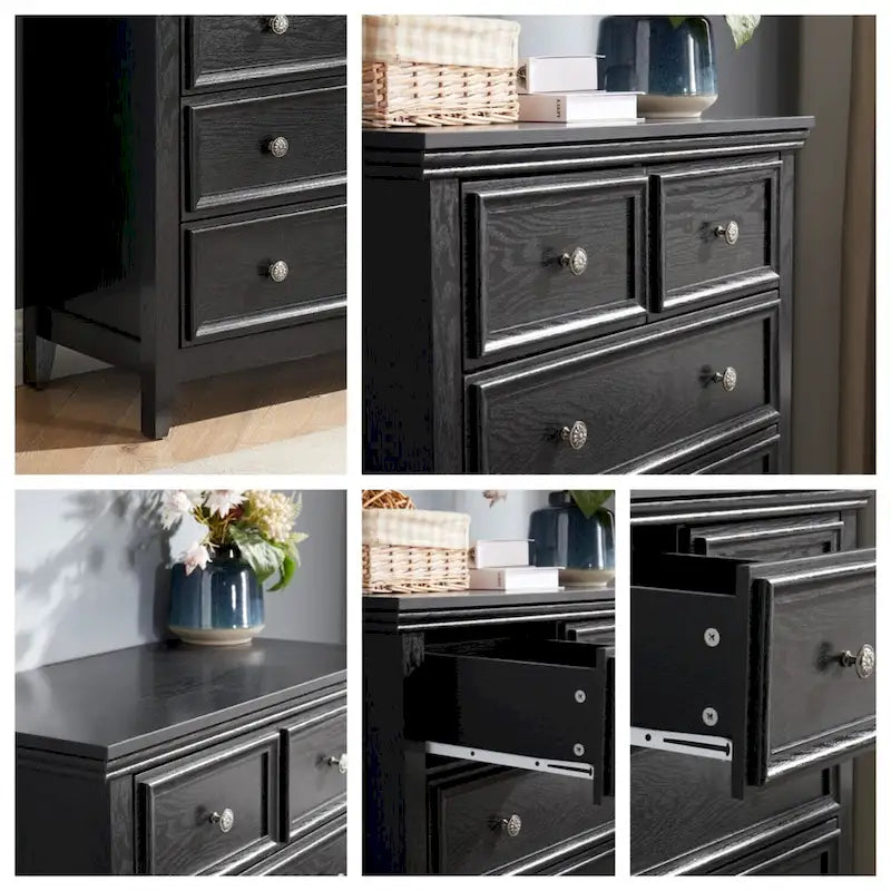 Modern 6 Drawers Dresser 6 Drawers Cabinet Chest of Drawers Closet Organizers - 31.50  * 15.75  * 44.29