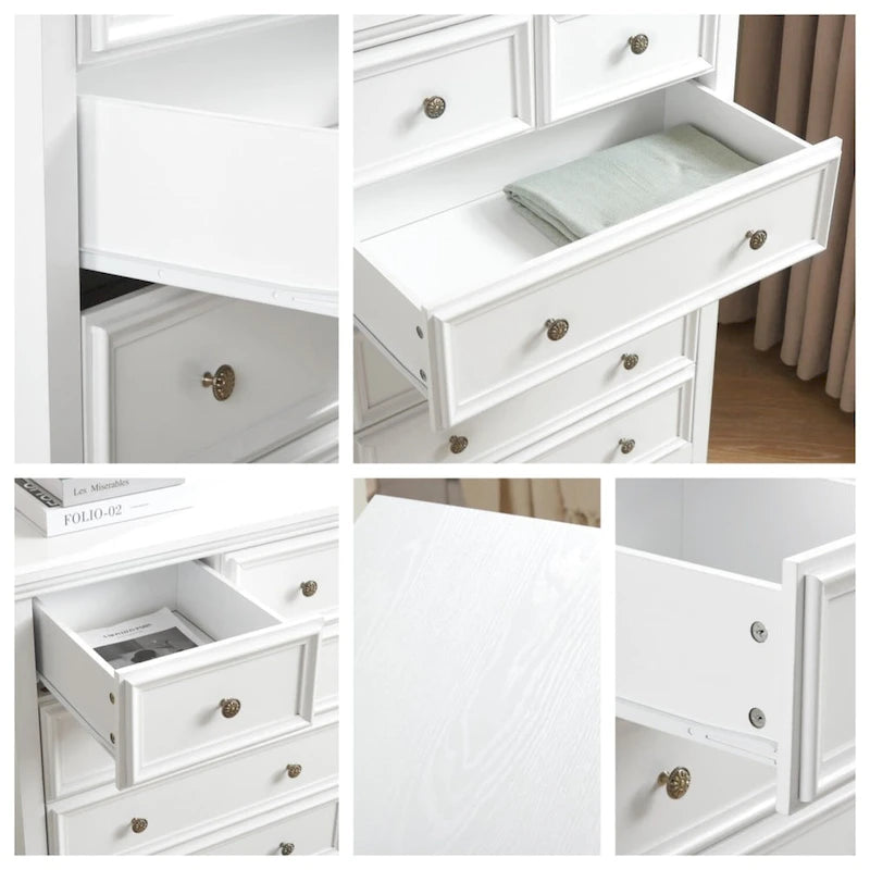 Modern 6 Drawers Dresser 6 Drawers Cabinet Chest of Drawers Closet Organizers - 31.50  * 15.75  * 44.29