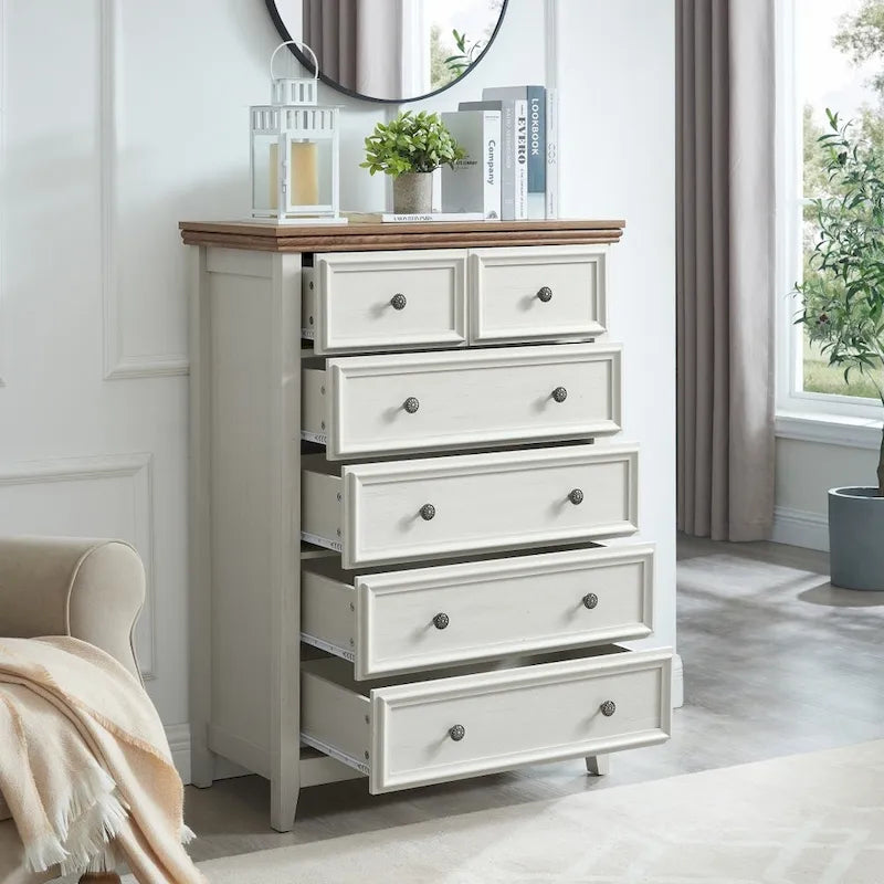 Modern 6 Drawers Dresser 6 Drawers Cabinet Chest of Drawers Closet Organizers - 31.50  * 15.75  * 44.29