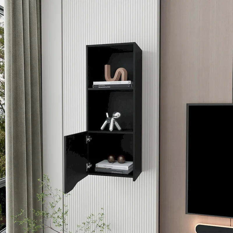 Black Wall Cabinet with One Door