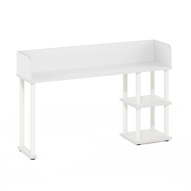 Classic desktop bookshelf and storage cabinet with 3 shelves, white/white.