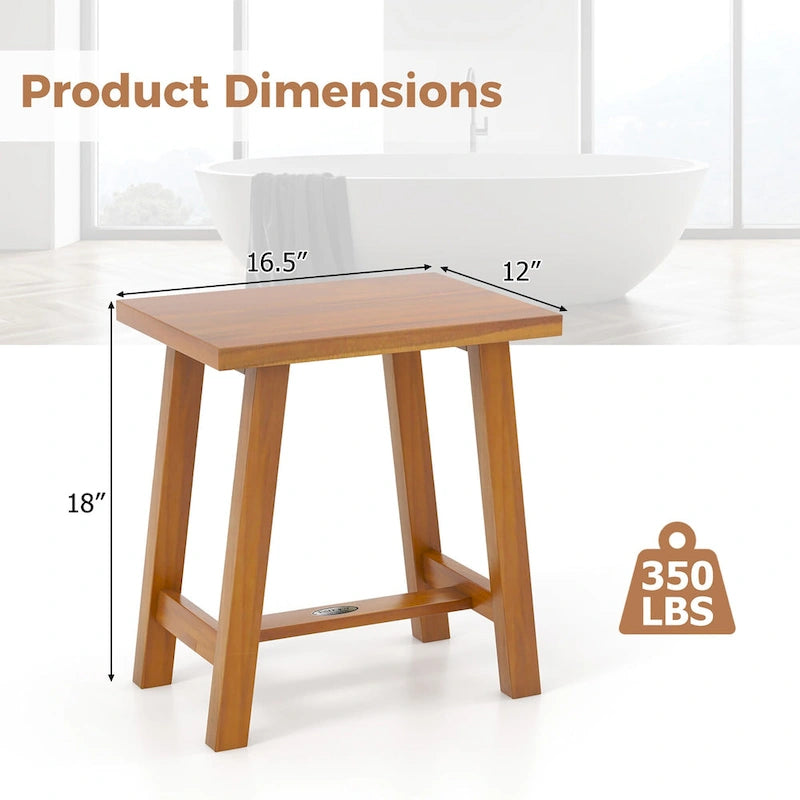 Teak Shower Stool, Bathroom Shower Chair, Suitable For Shaving Legs And Performing Spa Treatments.