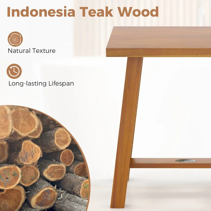 Teak Shower Stool, Bathroom Shower Chair, Suitable For Shaving Legs And Performing Spa Treatments.