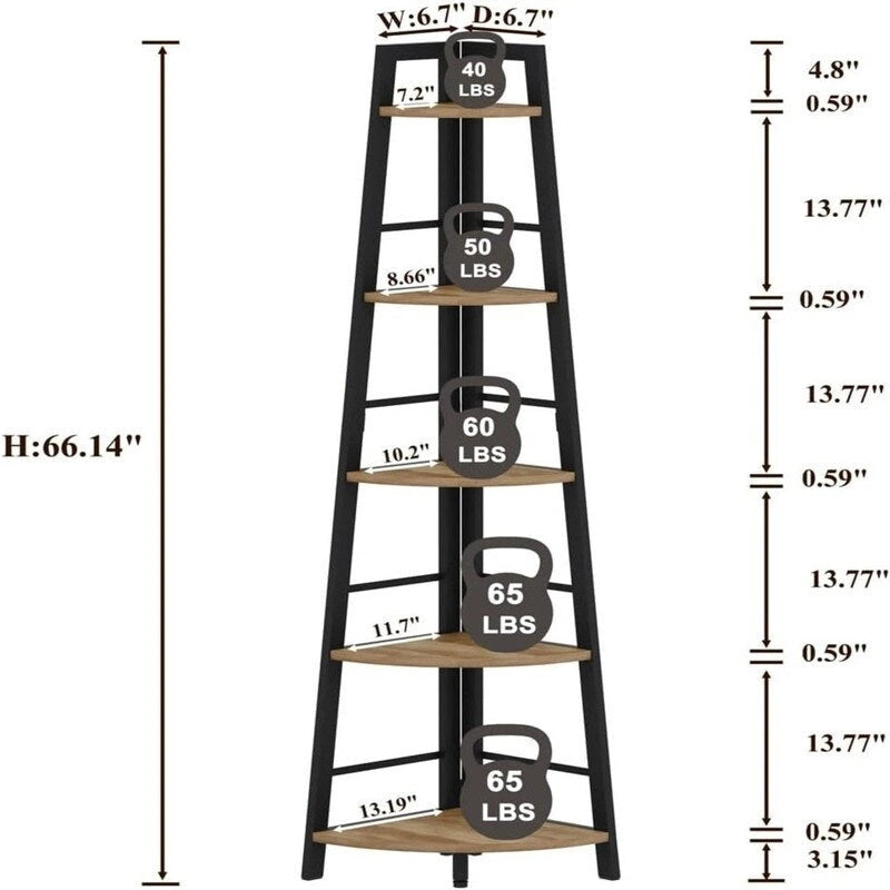 Rustic Tall Corner Bookshelf