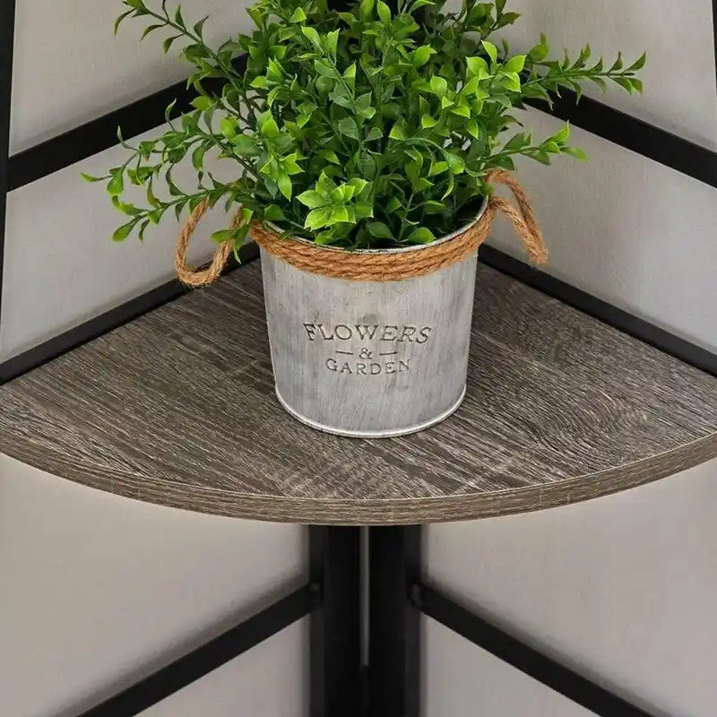 Rustic Tall Corner Bookshelf