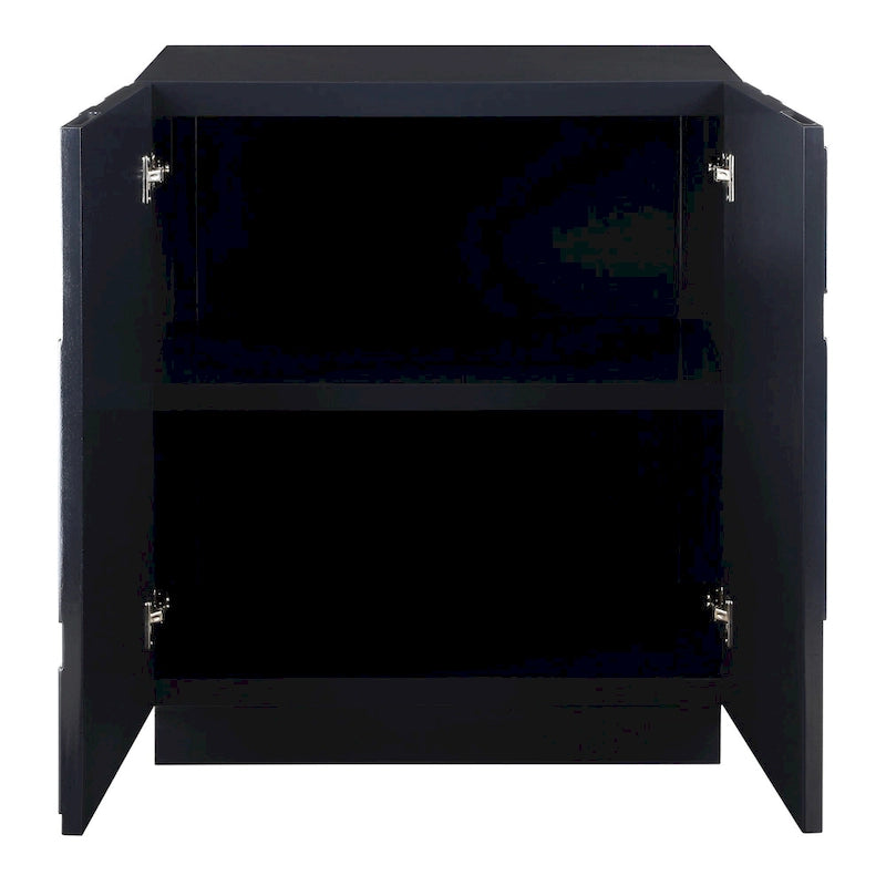 2-Door Storage Cabinet - 34  - Glossy Blue Finish