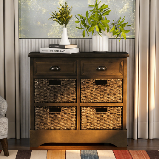 Acacia Wood Storage Cabinet