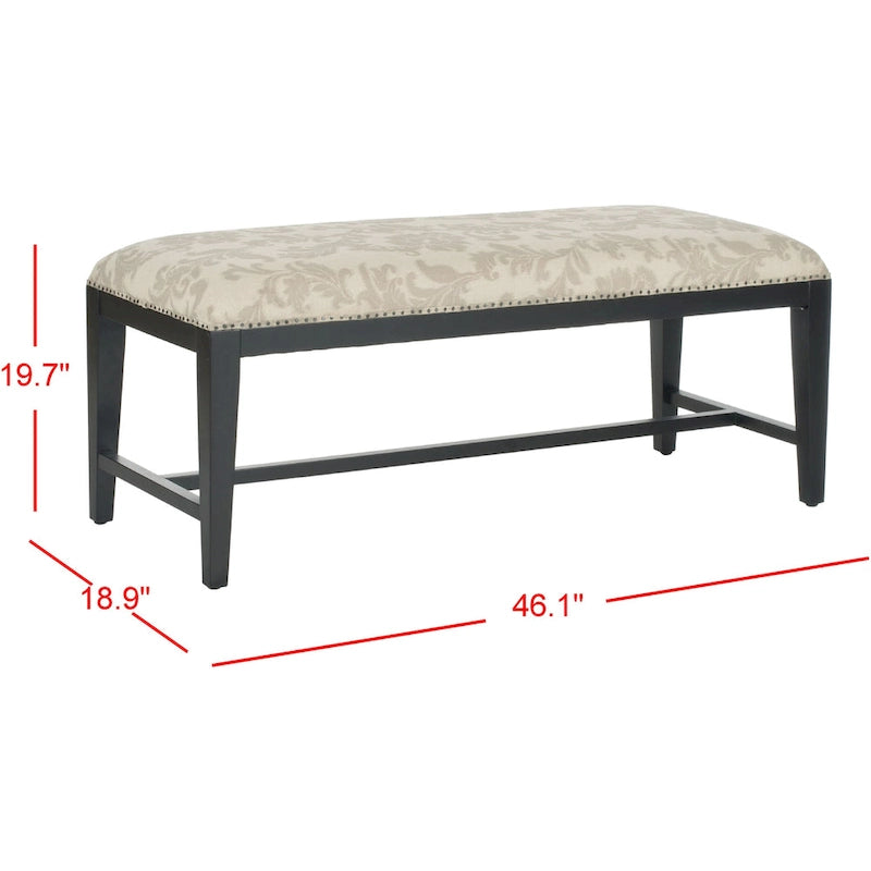 Floral beige bench