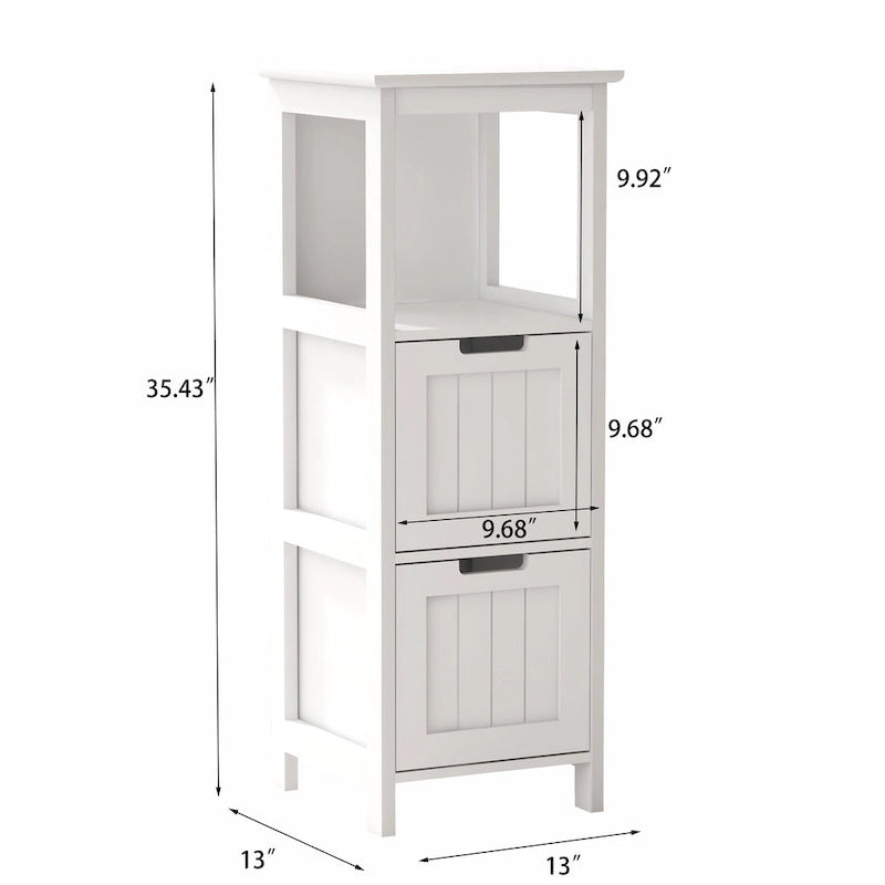 Bathroom Floor Cabinet with 2 Drawers and 1 Storage Shelf