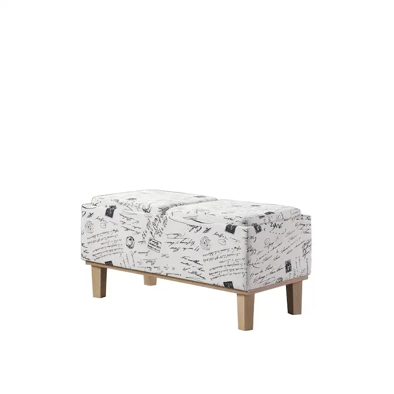 17-inch Fabric Upholstered Seat Flip Storage Bench with Unfinished Legs
