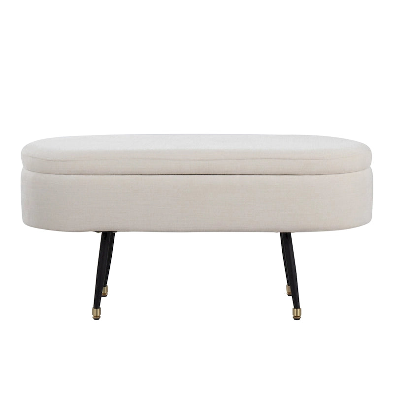 Modern Mid-Century Storage Bench With Cushioned Seat, 39" Long, 500lb Capacity