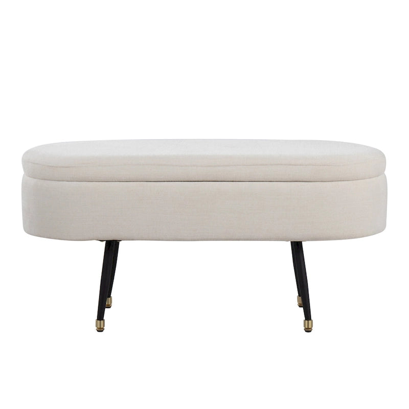 Modern Mid-Century Storage Bench With Cushioned Seat, 39" Long, 500lb Capacity