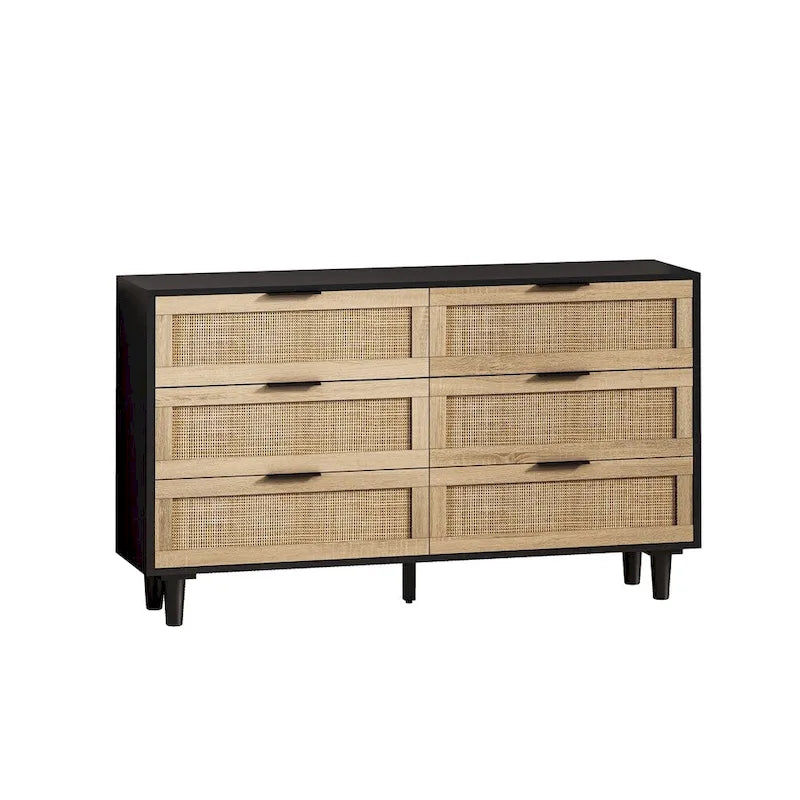 51.18 6-Drawers Rattan Storage Cabinet for Bedroom,Living Room