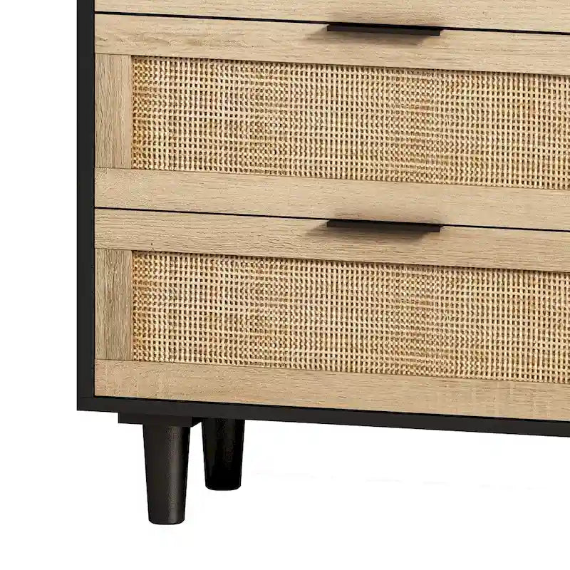 51.18 6-Drawers Rattan Storage Cabinet for Bedroom,Living Room