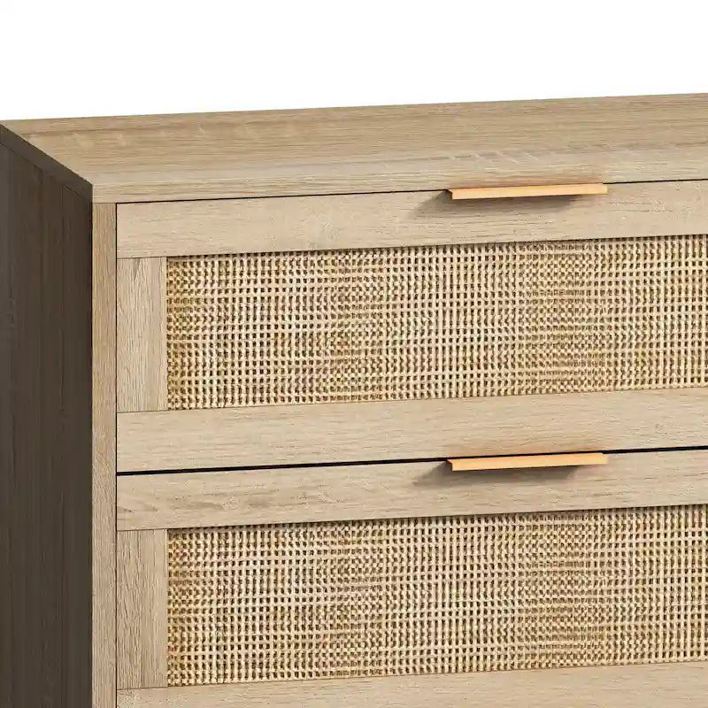 51.18 6-Drawers Rattan Storage Cabinet for Bedroom,Living Room