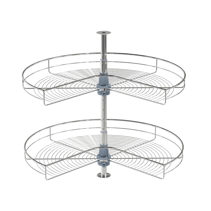 32-inch diameter rotating storage rack - 270-degree double-layer stainless steel storage rack