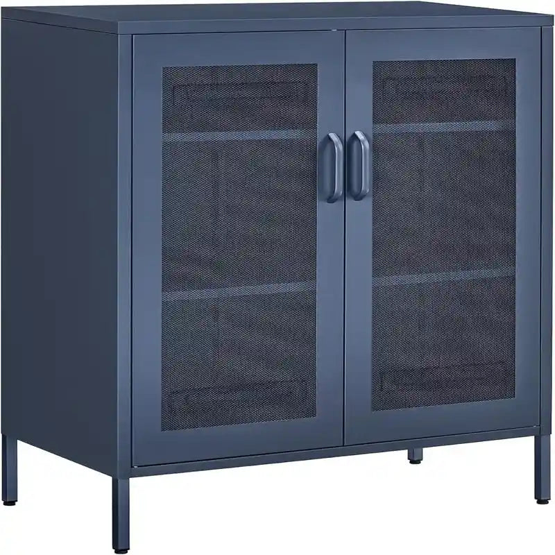 Metal Storage Cabinet With Mesh Doors