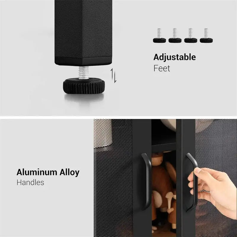 Metal Storage Cabinet With Mesh Doors