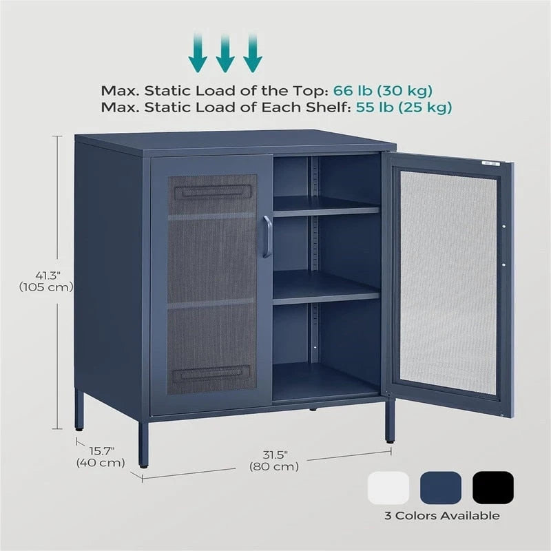 Metal Storage Cabinet With Mesh Doors