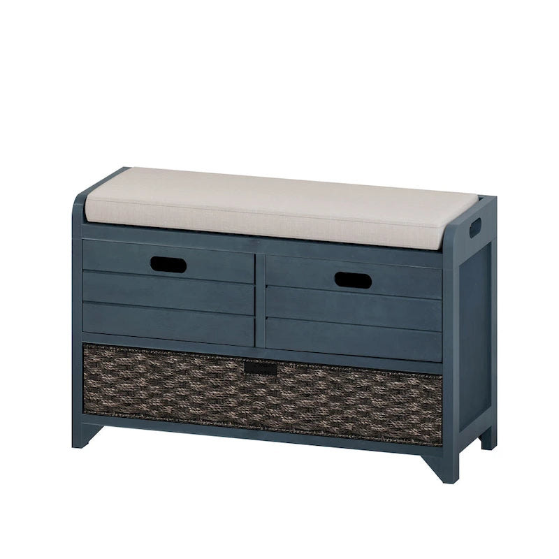 Storage Bench with Removable Basket and 2 Drawers