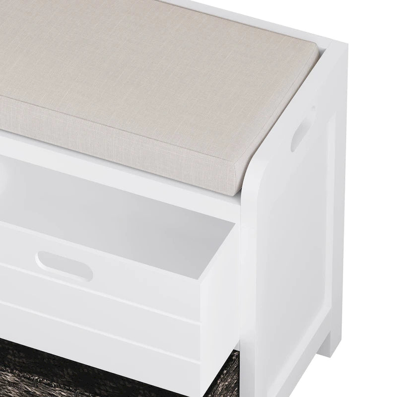 Storage Bench with Removable Basket and 2 Drawers