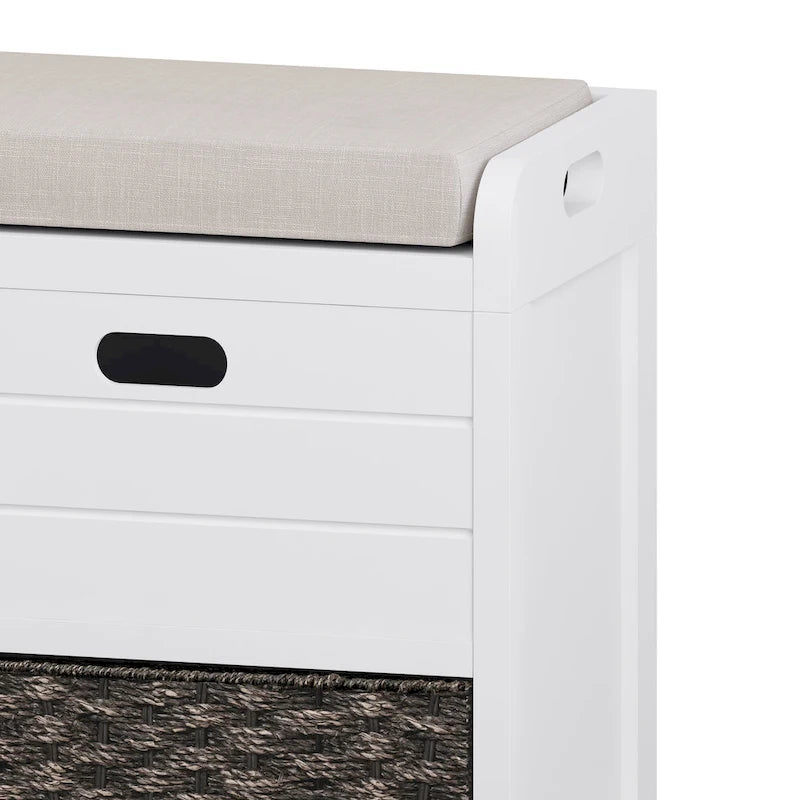 Storage Bench with Removable Basket and 2 Drawers