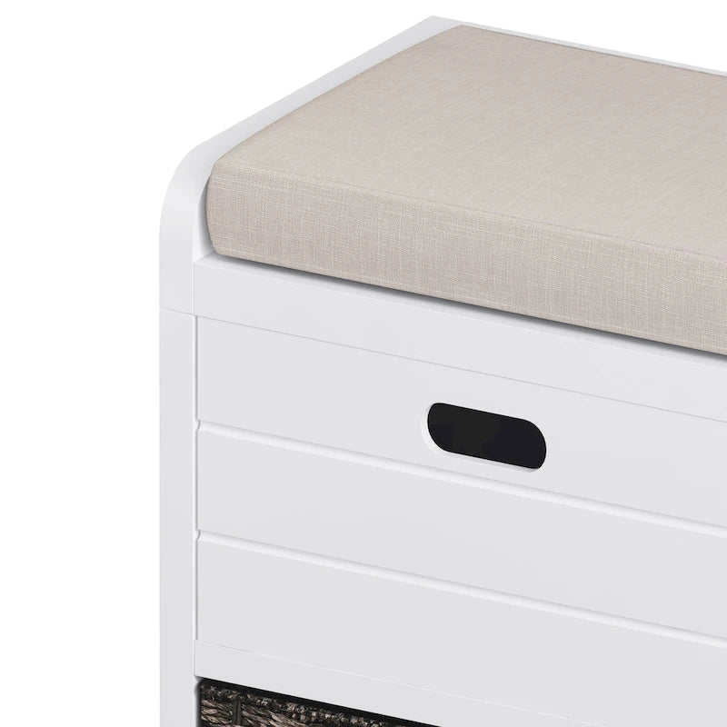 Storage Bench with Removable Basket and 2 Drawers