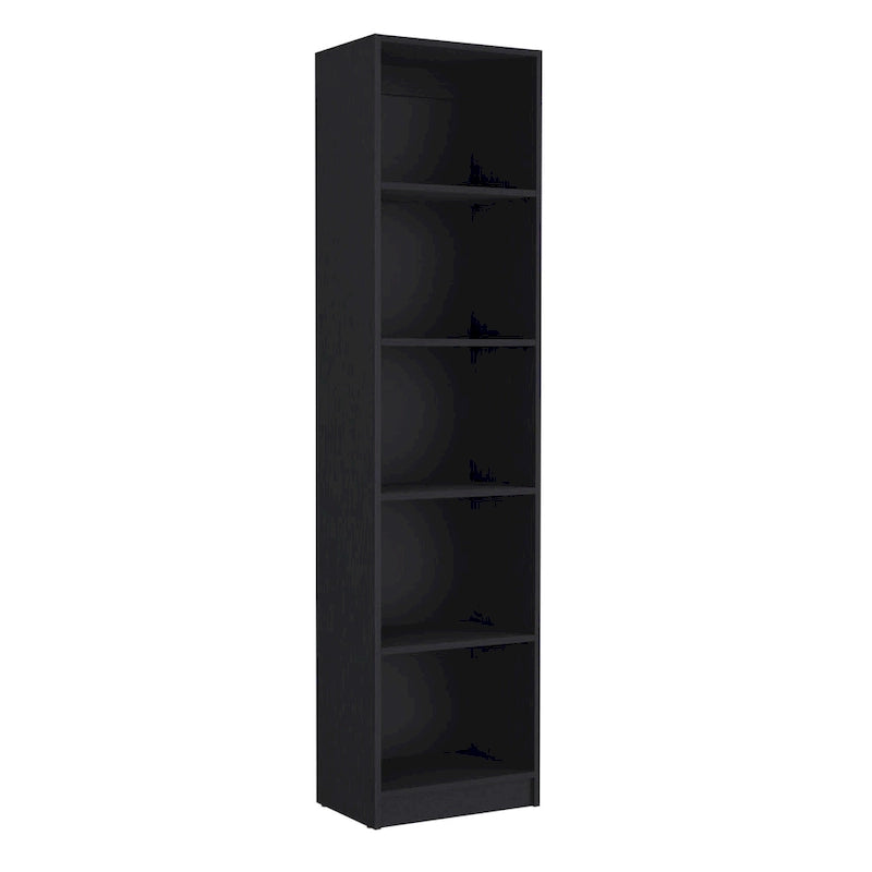 Tall, narrow 5-tier bookcase set (2 pieces)