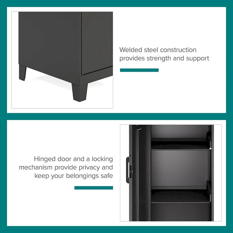 53.38 H 4 Shelf Vented Door Storage Locker Cabinet