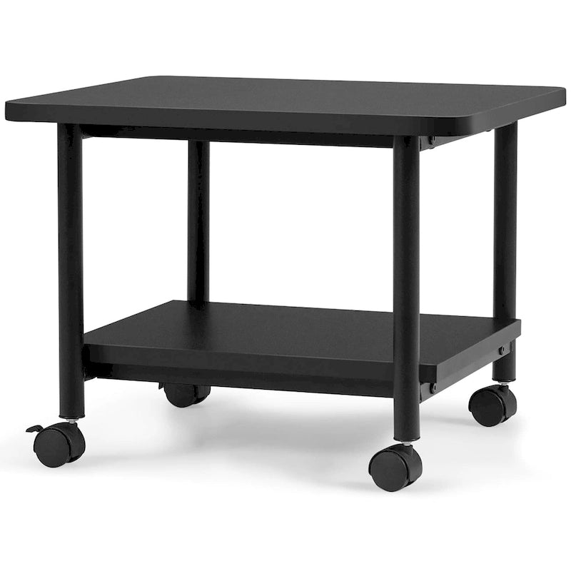 2 Tier Rolling Printer Cart Storage Stand Under Desk with Casters