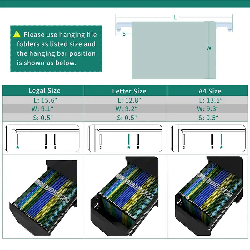 Modern 3-Drawer Mobile Steel File Cabinet
