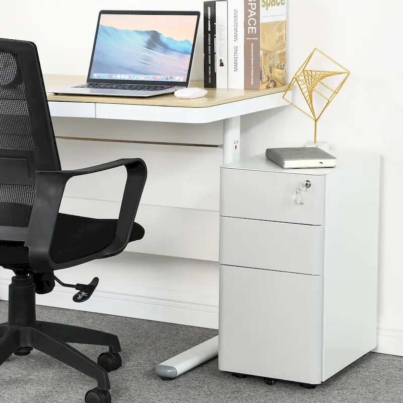 Modern 3-Drawer Mobile Steel File Cabinet