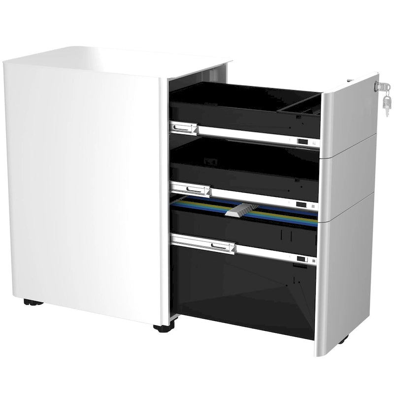 Modern 3-Drawer Mobile Steel File Cabinet