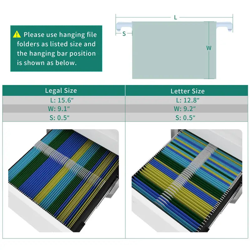 Modern Polygon 3-Drawer Wheeled Steel File Cabinet