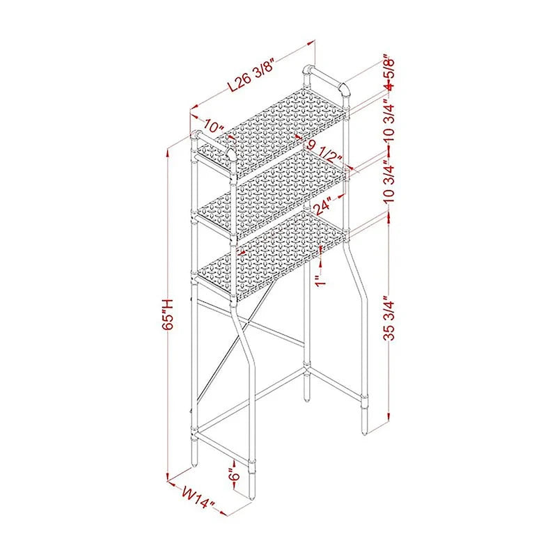 American Furniture Company Toilet-Mounted Storage Shelf/Cabinet