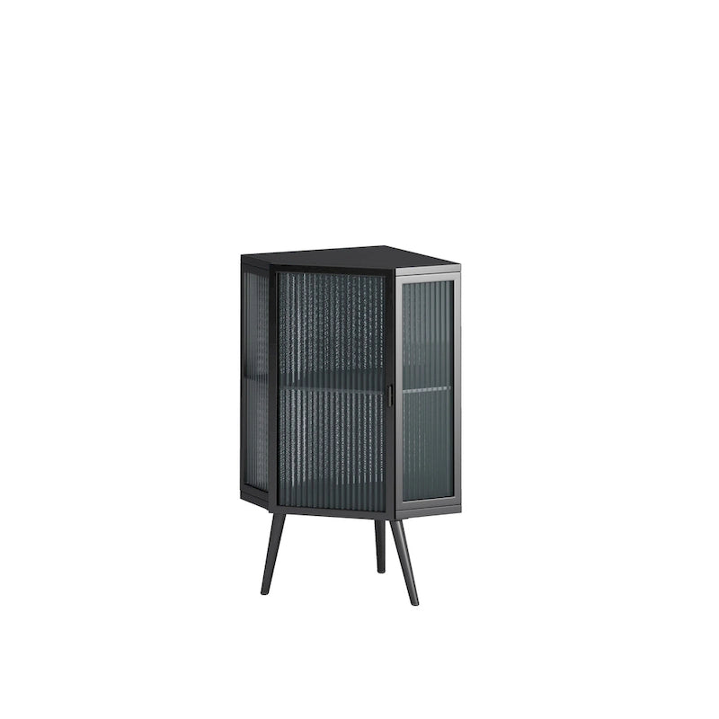 22.25  Floor Coner Cabinet with Tempered Glass Door