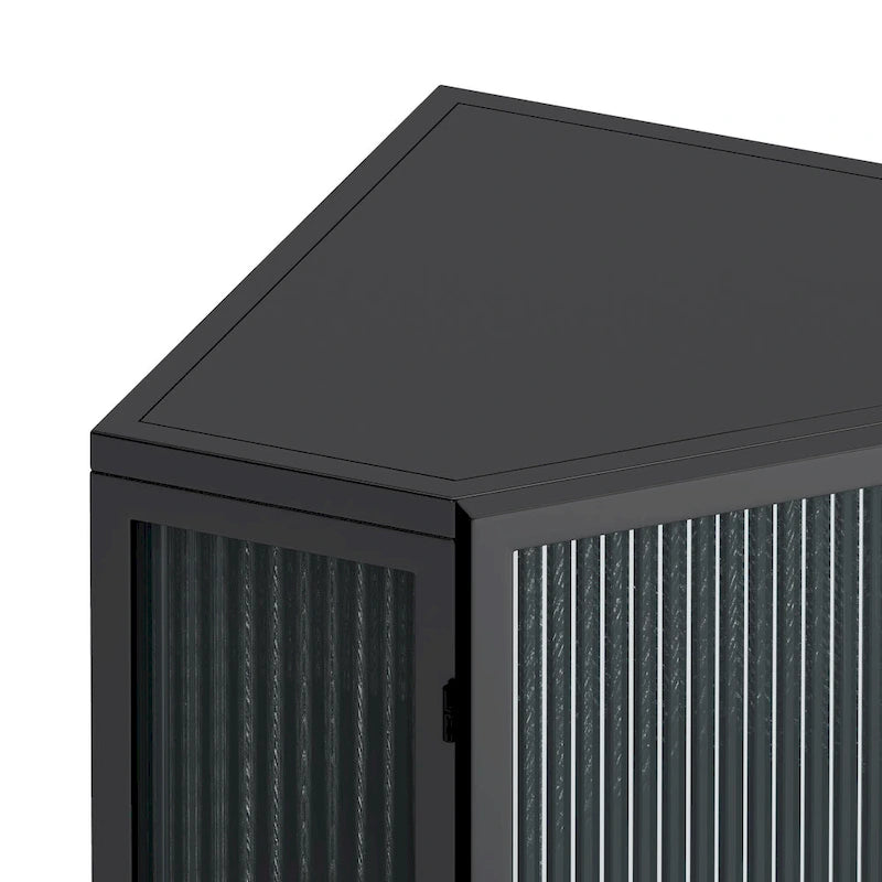 22.25  Floor Coner Cabinet with Tempered Glass Door