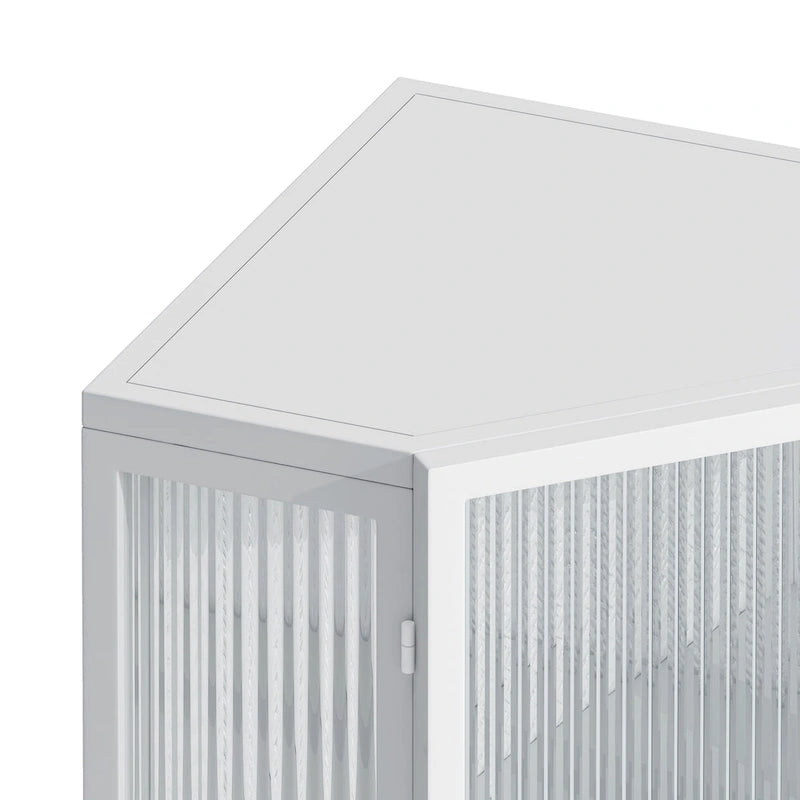 22.25  Floor Coner Cabinet with Tempered Glass Door