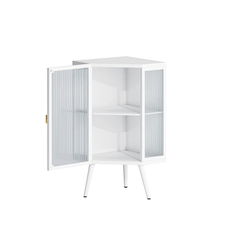 22.25  Floor Coner Cabinet with Tempered Glass Door