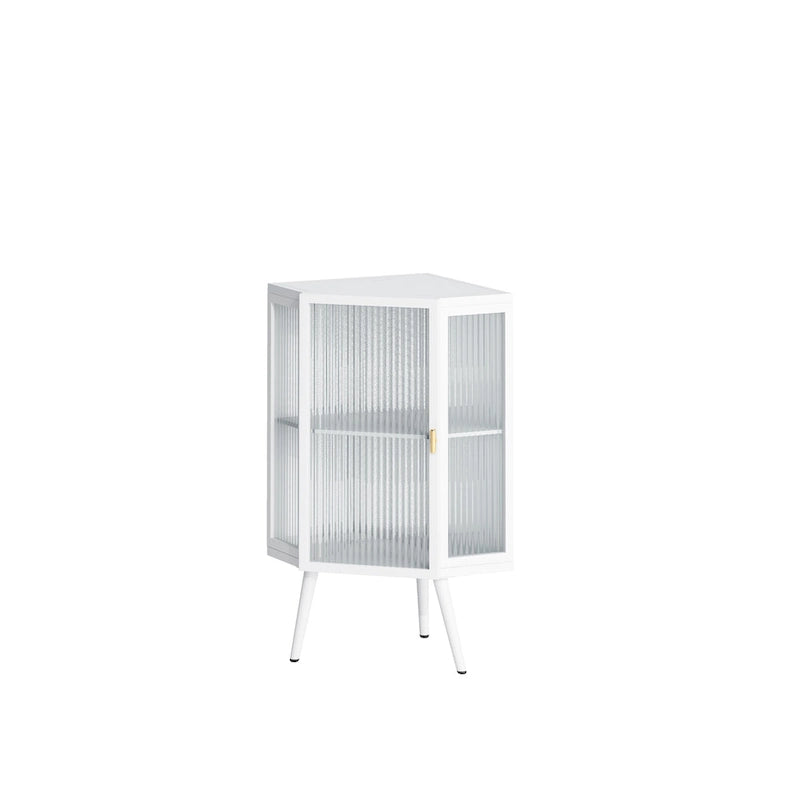 22.25  Floor Coner Cabinet with Tempered Glass Door